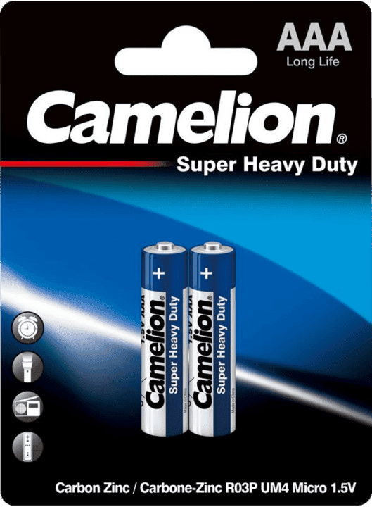 باتری نیم قلمی Camelion مدل SUPER HEAVY DUTY R03P-BP2B