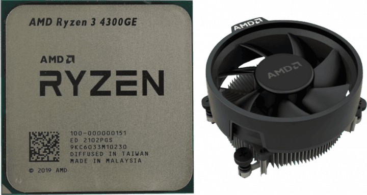 پردازنده AMD مدل Ryzen 3 4300GE همراه با فن