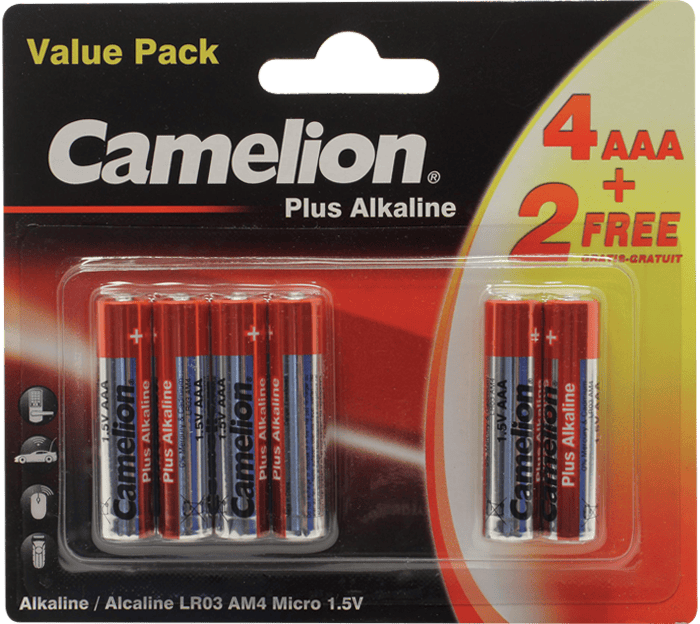 باتری قلمی و نیم قلمی Camelion مدل Plus Alkaline 4LR6+2LR03-BP