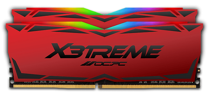 رم دسکتاپ 16 گیگابایت OCPC مدل X3 RGB RED DDR4 3200MHz