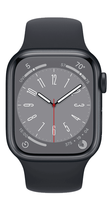 ساعت هوشمند اپل واچ سری 8 مدل 41MM M/L Midnight Aluminum Case با بند اسپورت مشکی
